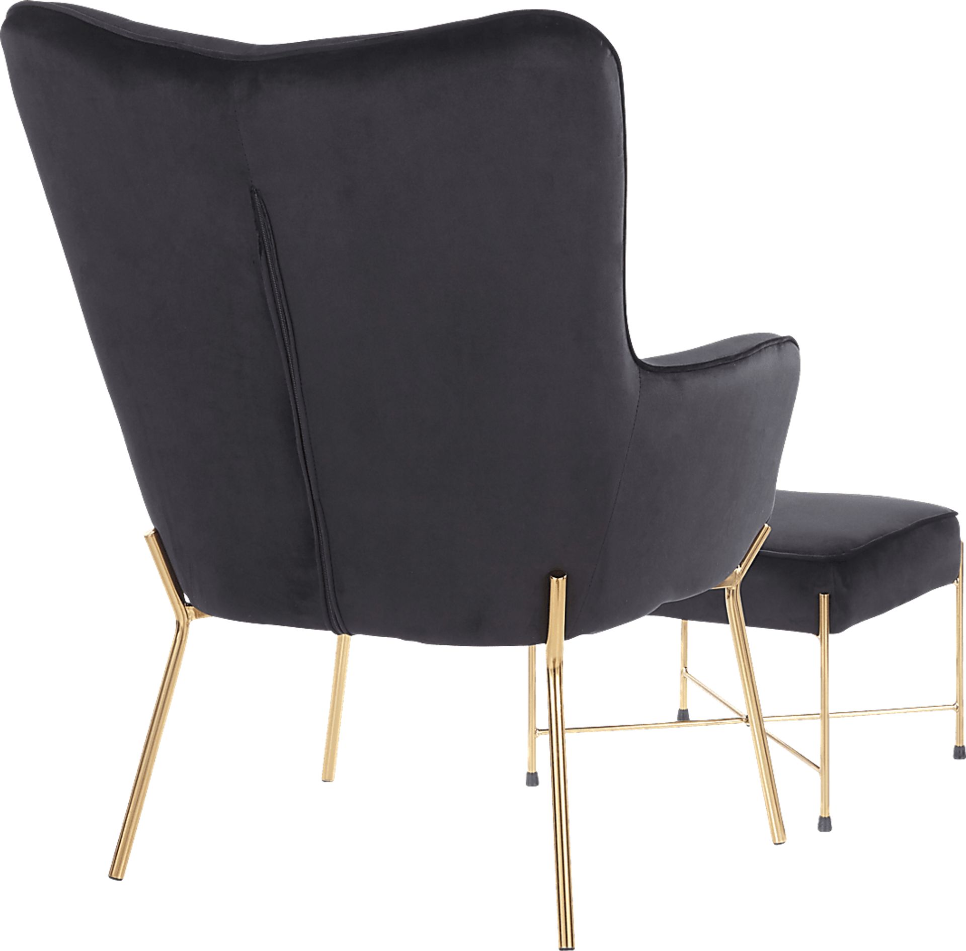 Desmare Black Accent Chair and Ottoman - Image 3