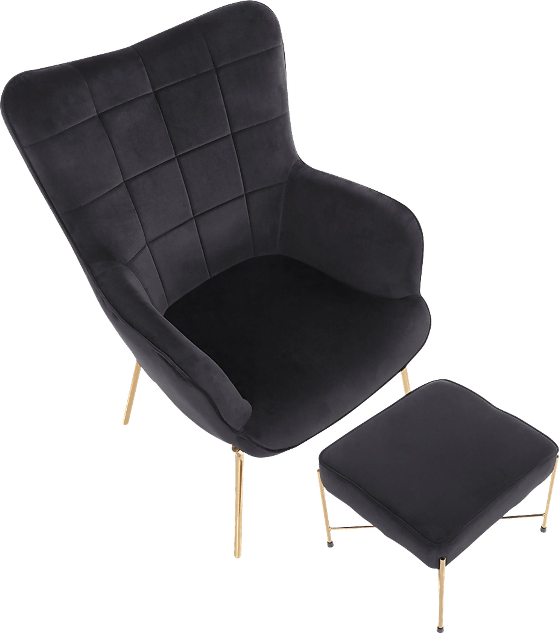Desmare Black Accent Chair and Ottoman - Image 6