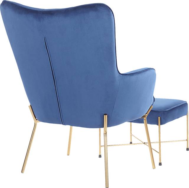 Desmare Blue Accent Chair and Ottoman - Thumbnail - Image 3
