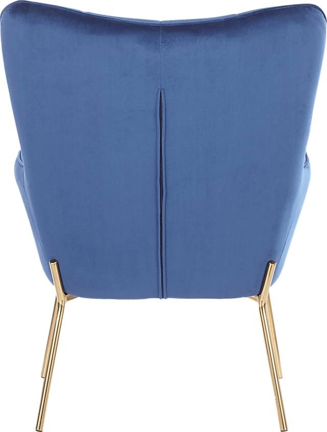 Desmare Blue Accent Chair and Ottoman - Thumbnail - Image 4