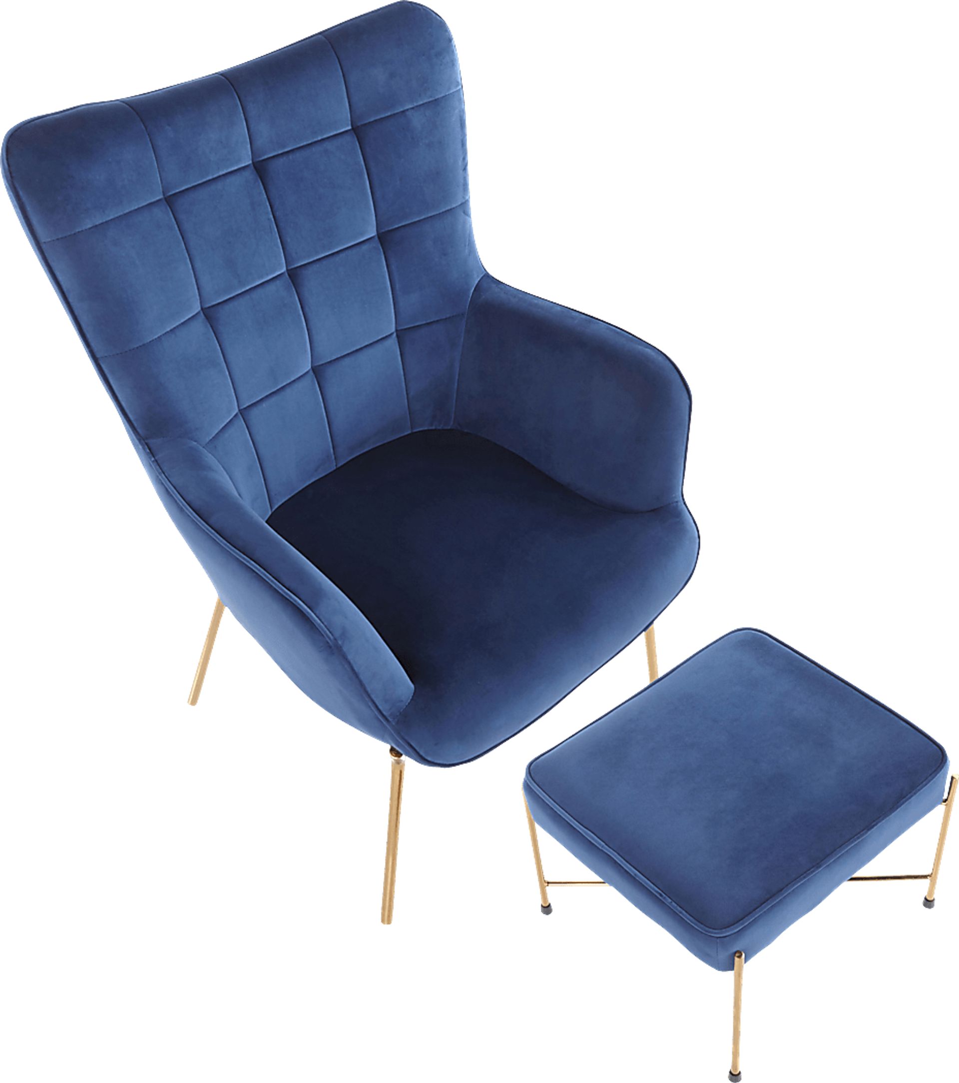 Desmare Blue Accent Chair and Ottoman - Image 6