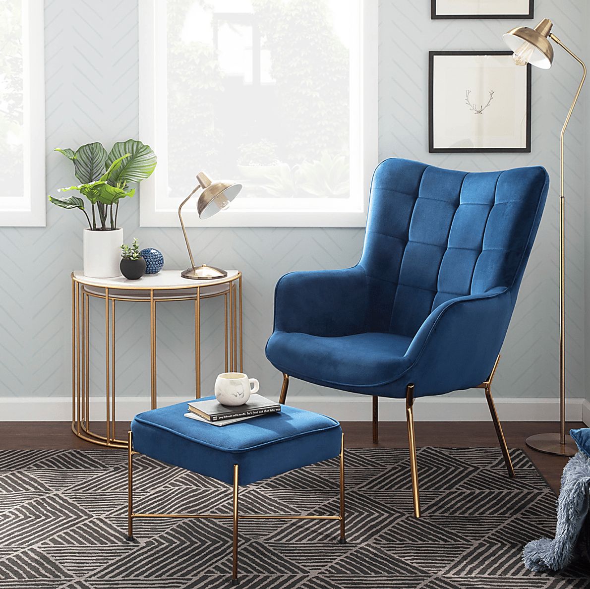 Desmare Accent Chair And Ottoman