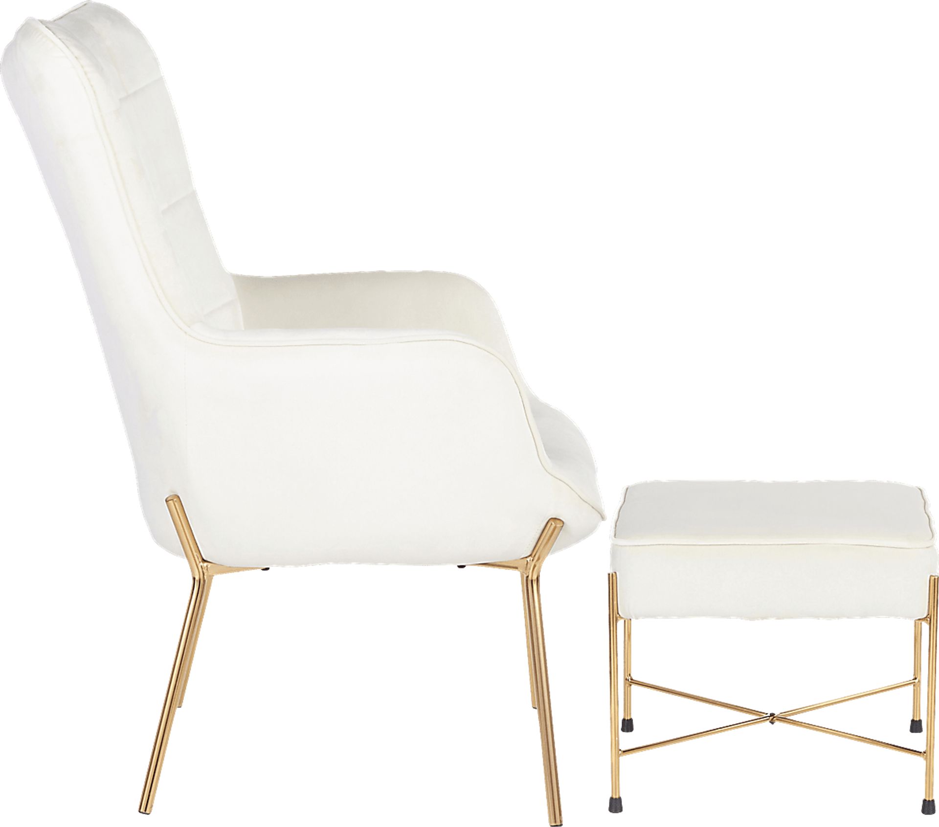 Desmare Cream Accent Chair and Ottoman - Image 2