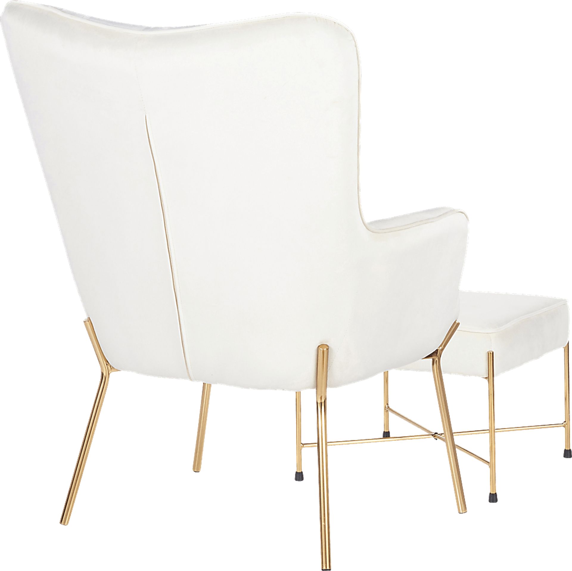 Desmare Cream Accent Chair and Ottoman - Image 3
