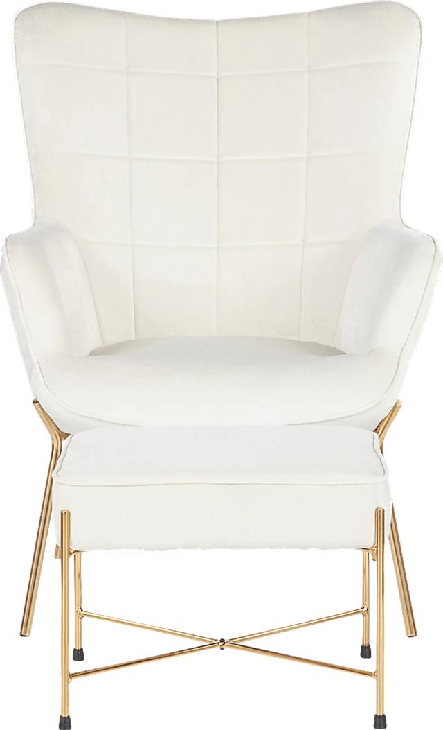Desmare Cream Accent Chair and Ottoman - Thumbnail - Image 5