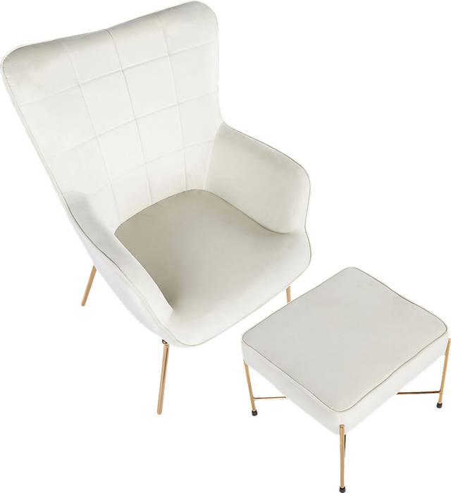 Desmare Cream Accent Chair and Ottoman - Thumbnail - Image 6