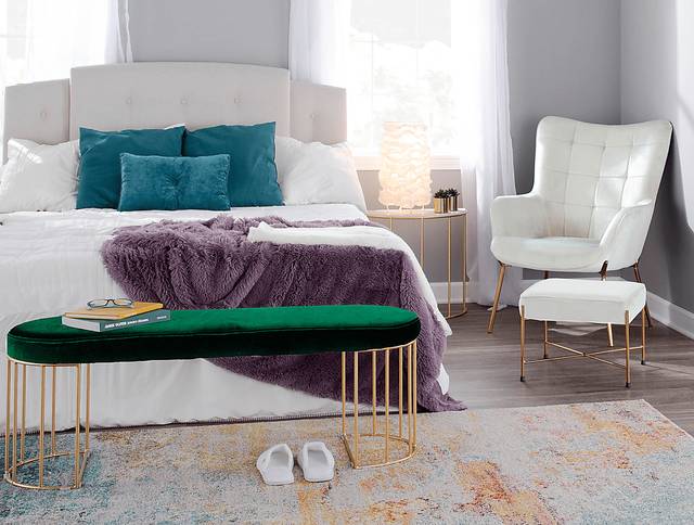 Desmare Cream Accent Chair and Ottoman - Thumbnail - Image 9