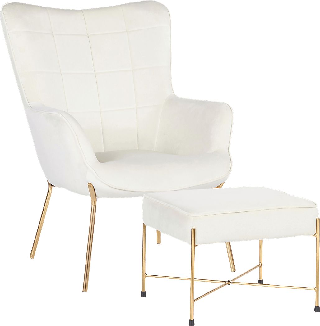 Desmare Cream Accent Chair and Ottoman Rooms To Go