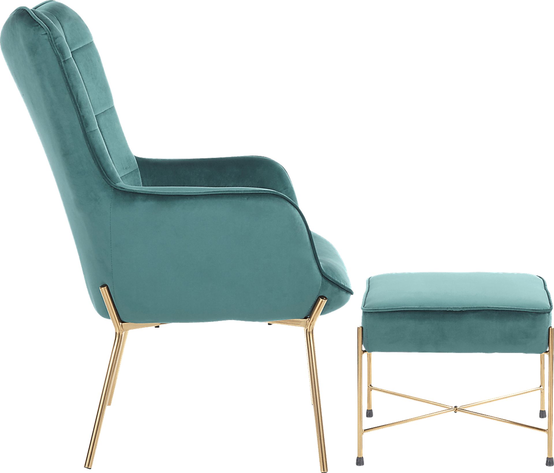 Desmare Green Accent Chair and Ottoman - Image 2