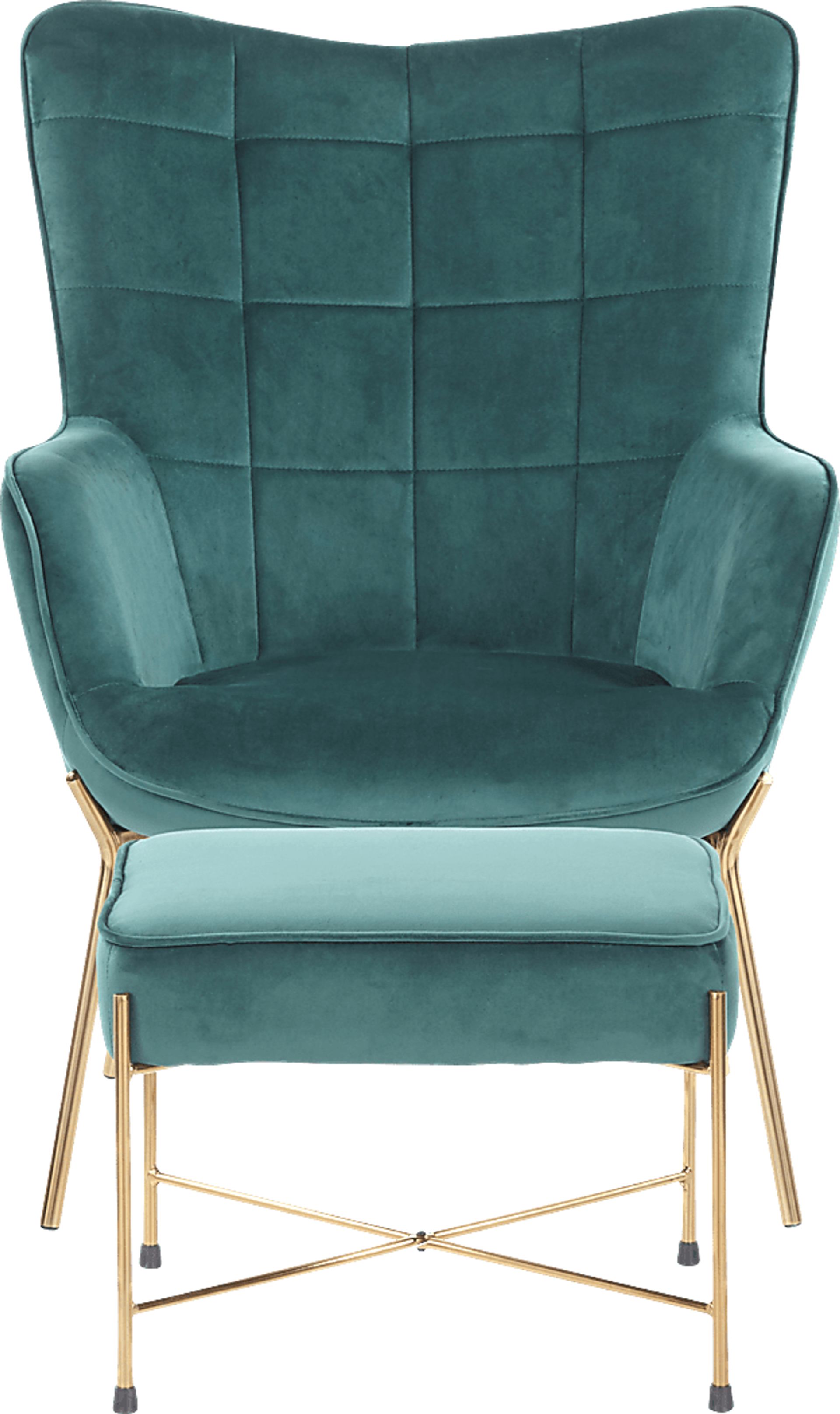 Desmare Green Accent Chair and Ottoman - Image 5