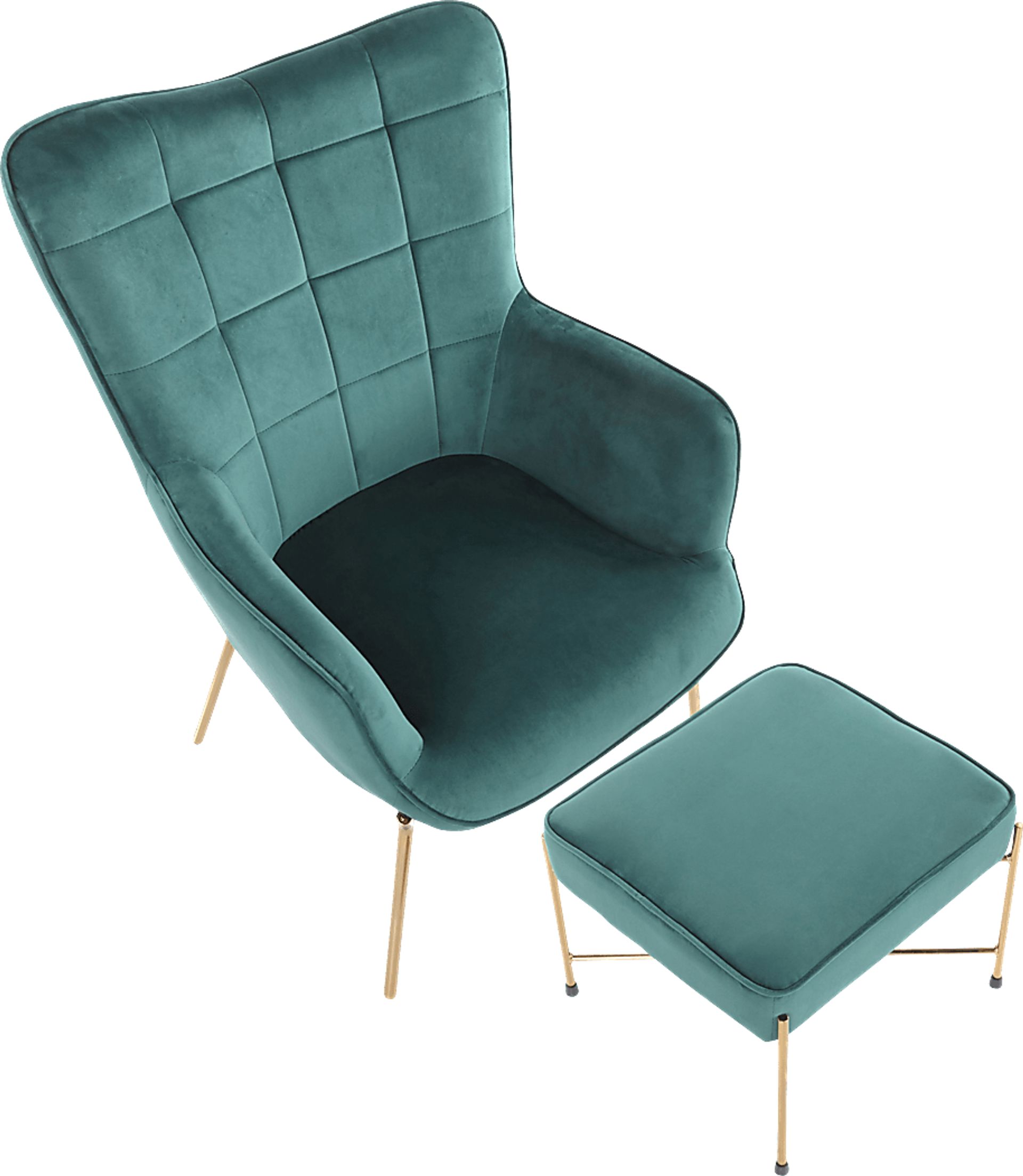 Desmare Green Accent Chair and Ottoman - Image 6
