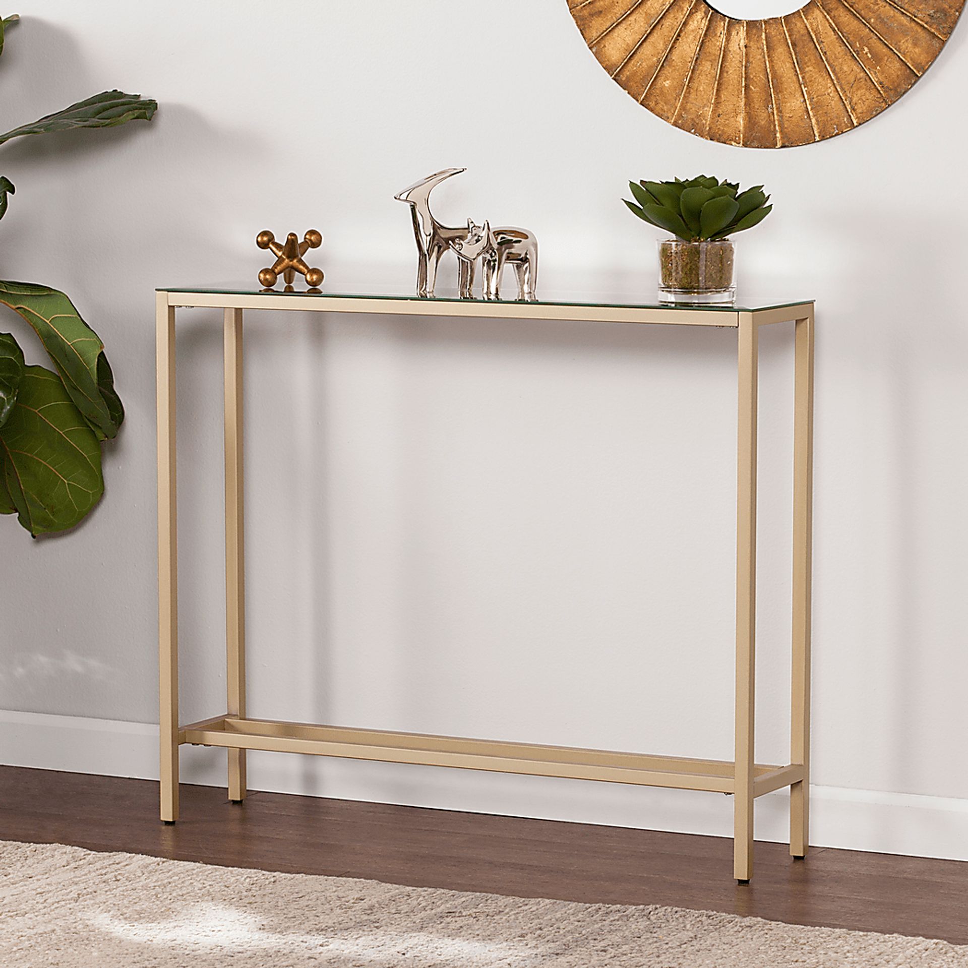 Desner Gold Small Console Table - Image 2