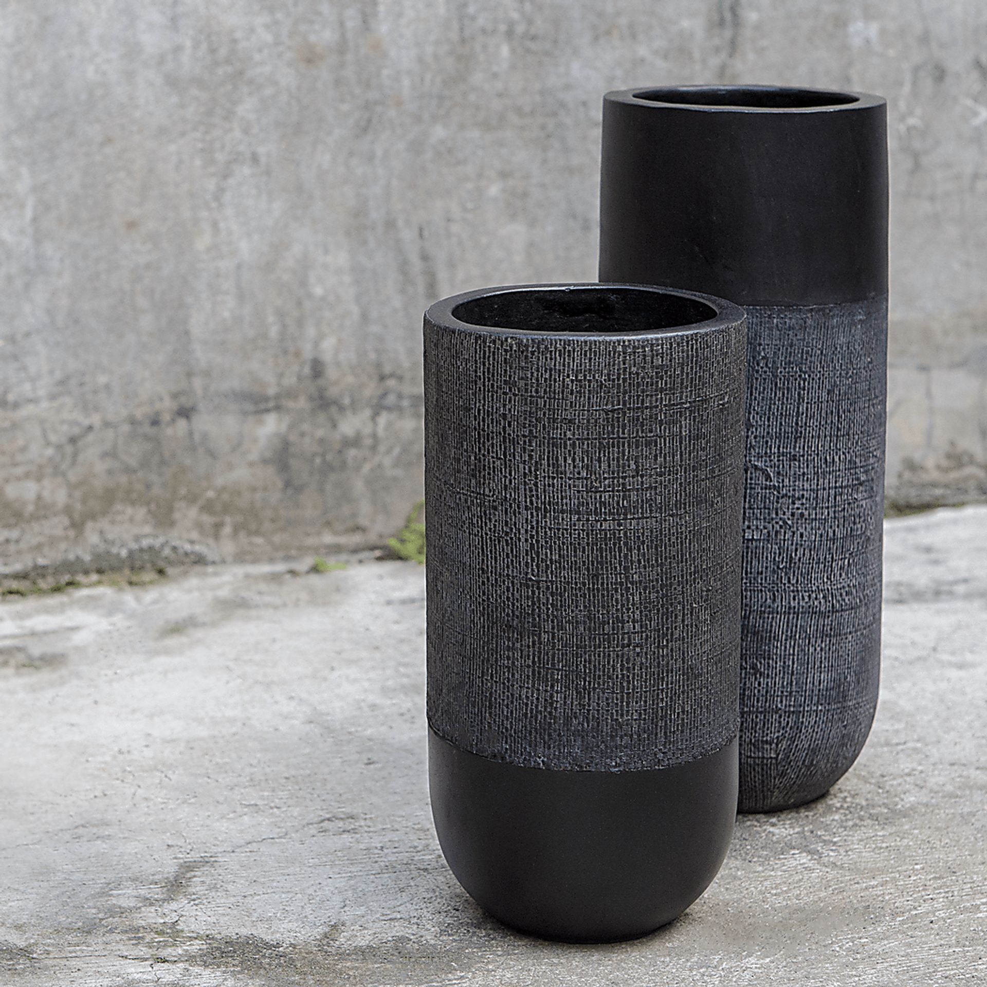 Destra Black Vase, Set of 2 - Image 2