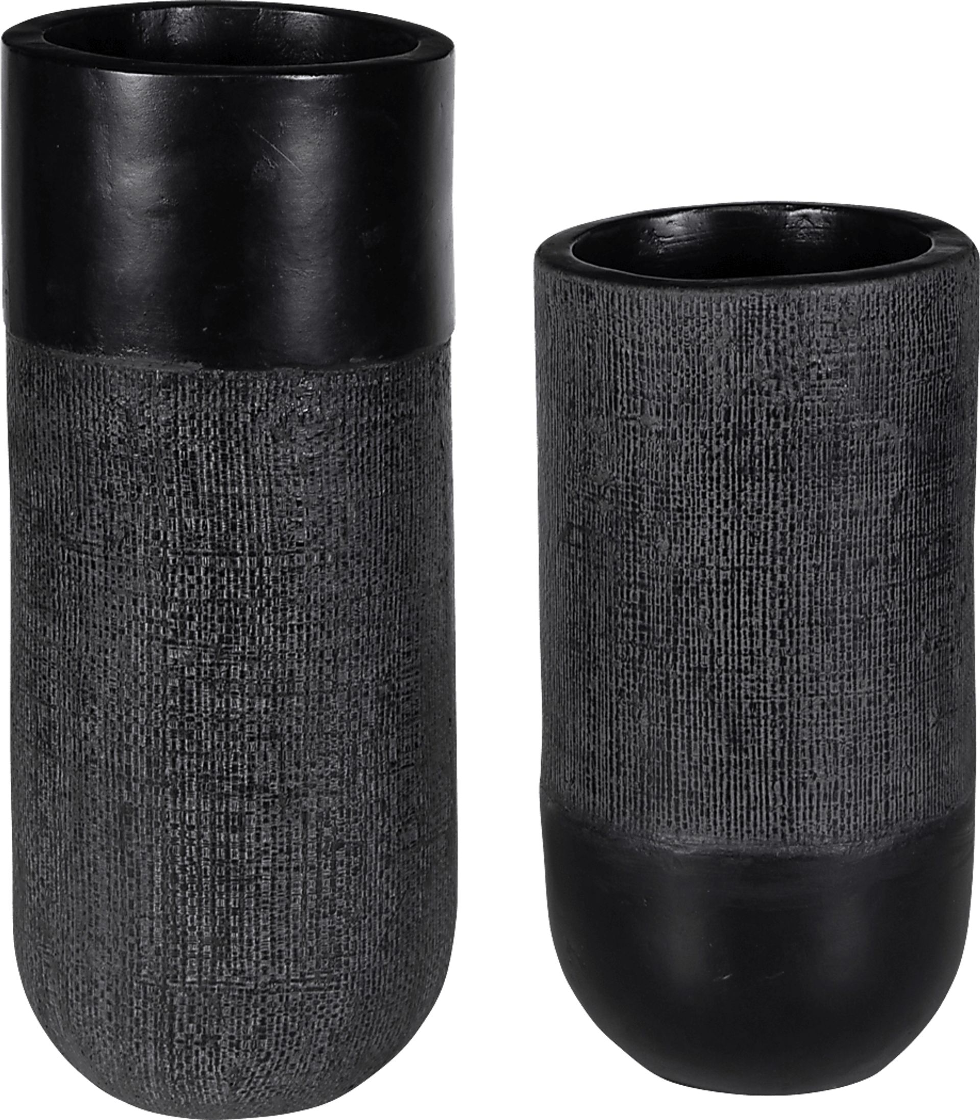 Destra Black Vase, Set of 2 - Image 1