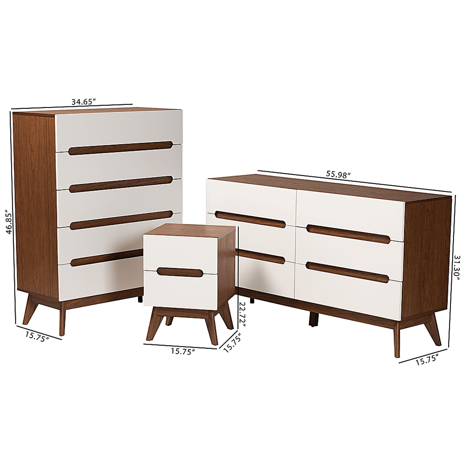 Detrie White 3 Pc Dresser Set - Image 10