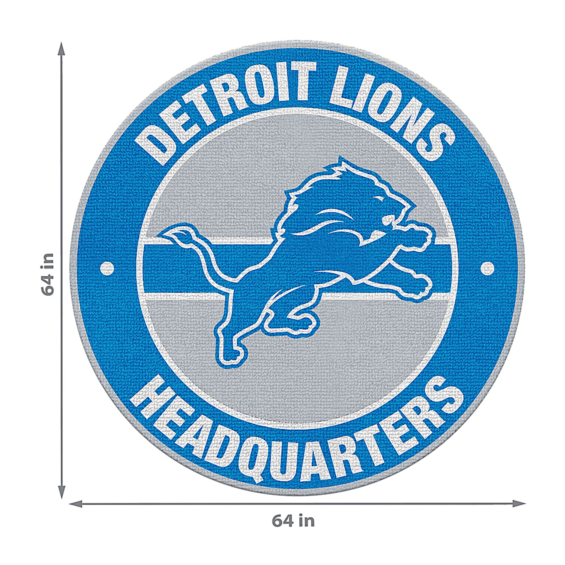 Detroit Lions Blue 5' Round Headquarters Rug - Image 2