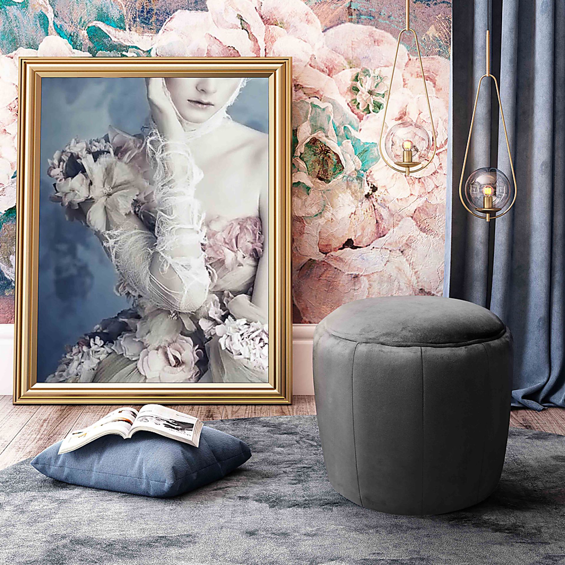 Devaal Gray Ottoman - Image 3