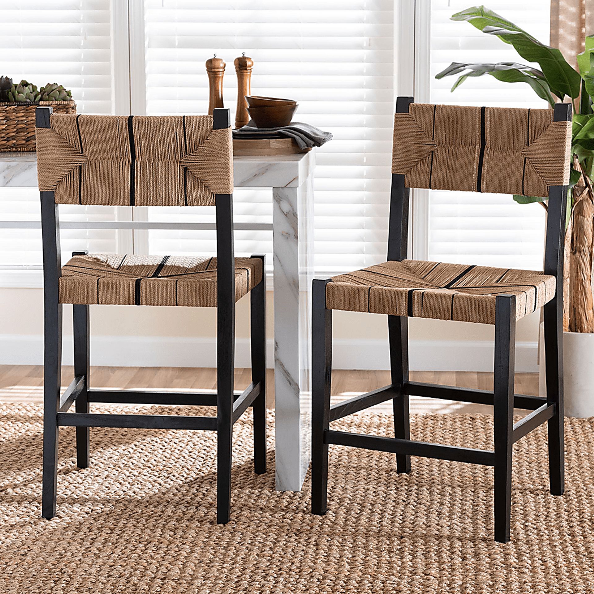Devanshire Black Counter Stool, Set of 2 - Image 2
