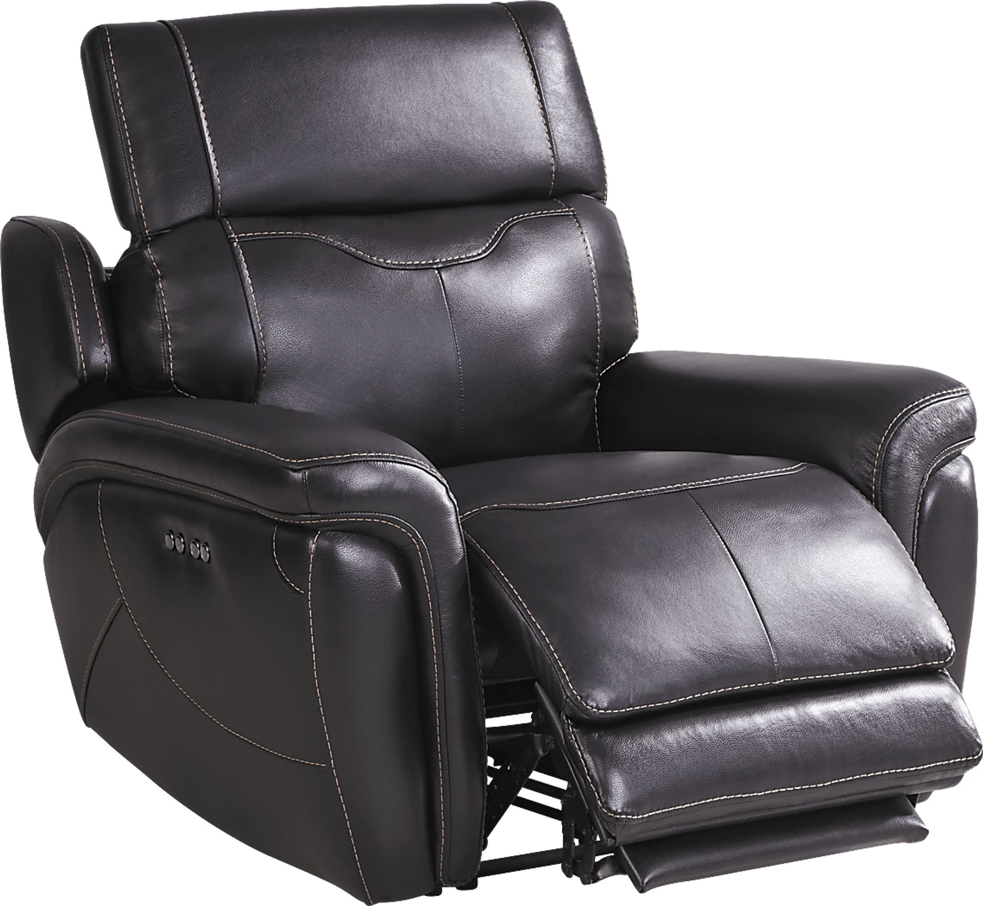 Devero Black Leather Dual Power Recliner - Image 2