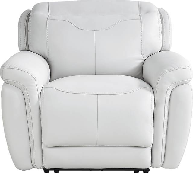 Devero Gray Leather Dual Power Recliner - Thumbnail - Image 3