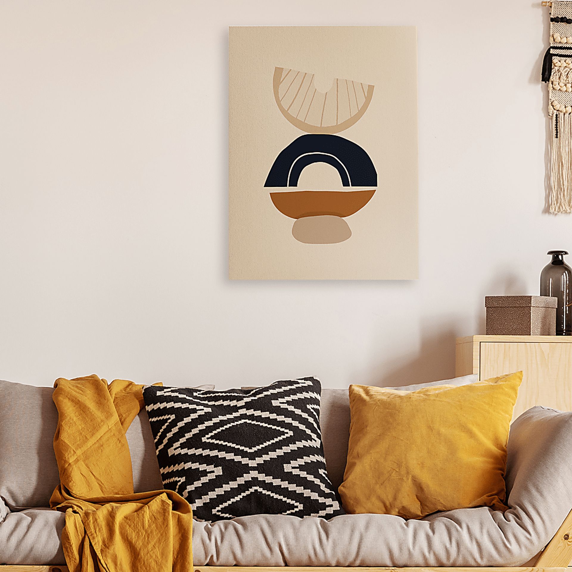 Devers Cream Canvas Wall Art - Image 2
