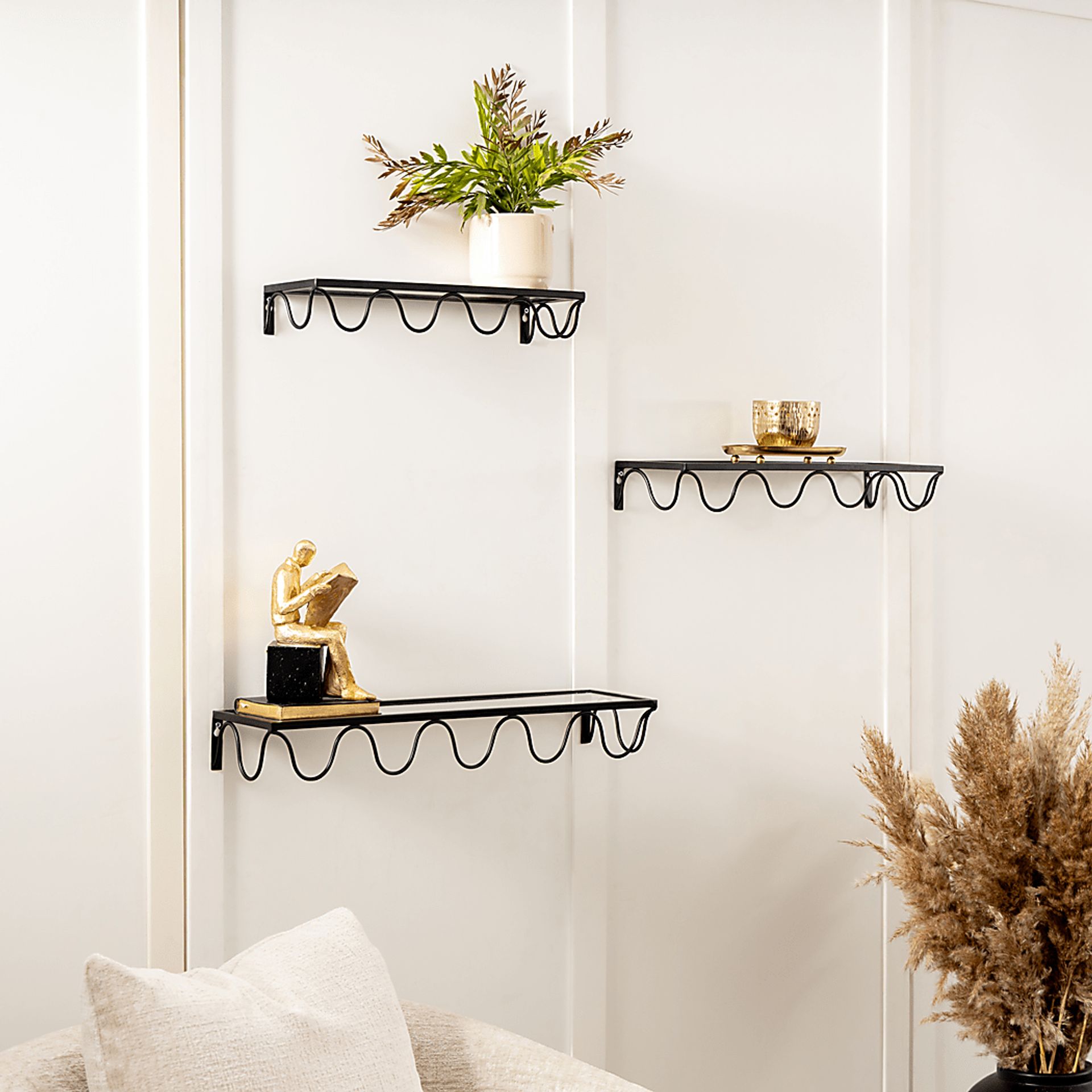 Devi Black Shelf, Set of 3 - Image 2