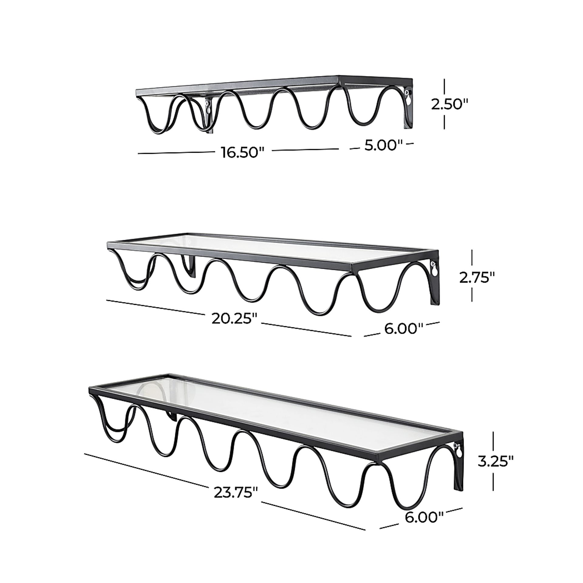 Devi Black Shelf, Set of 3 - Image 8