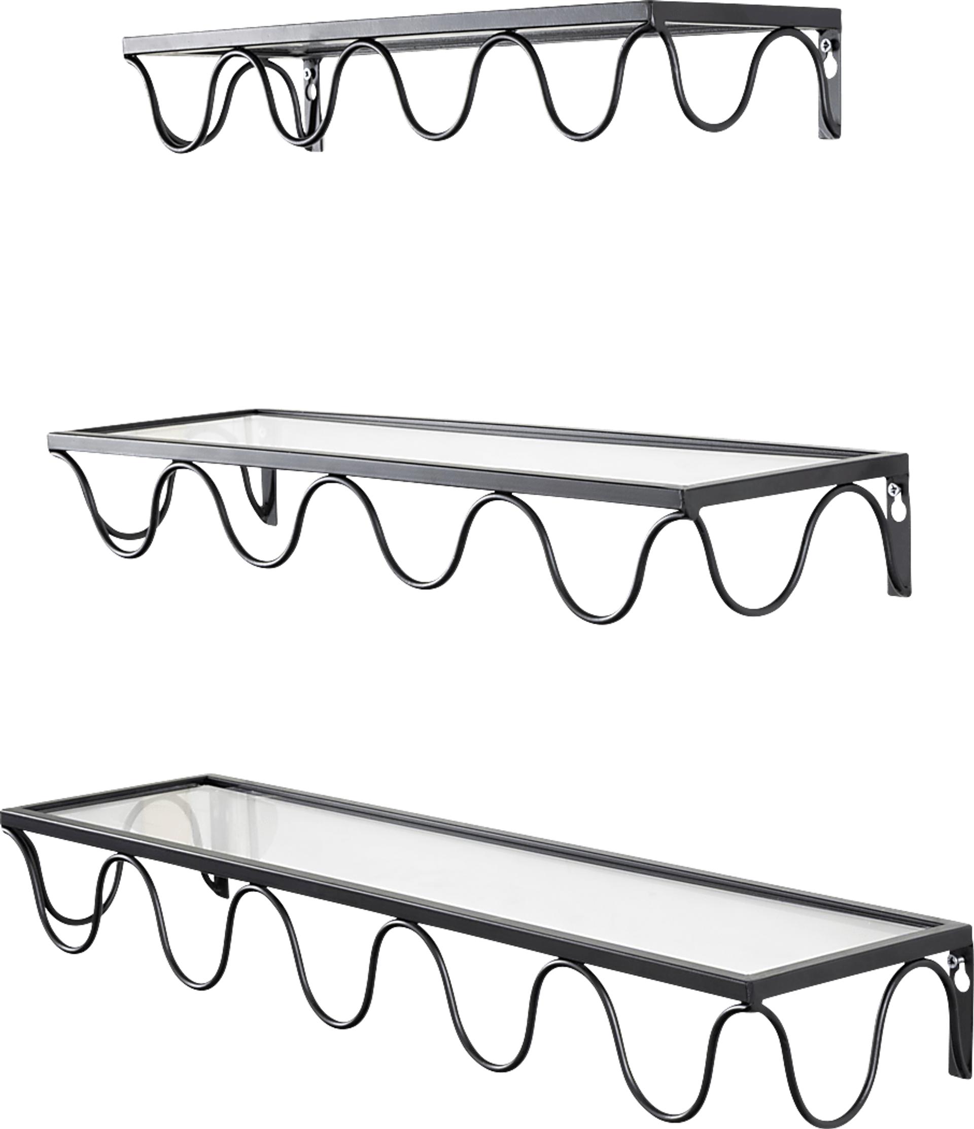 Devi Black Shelf, Set of 3