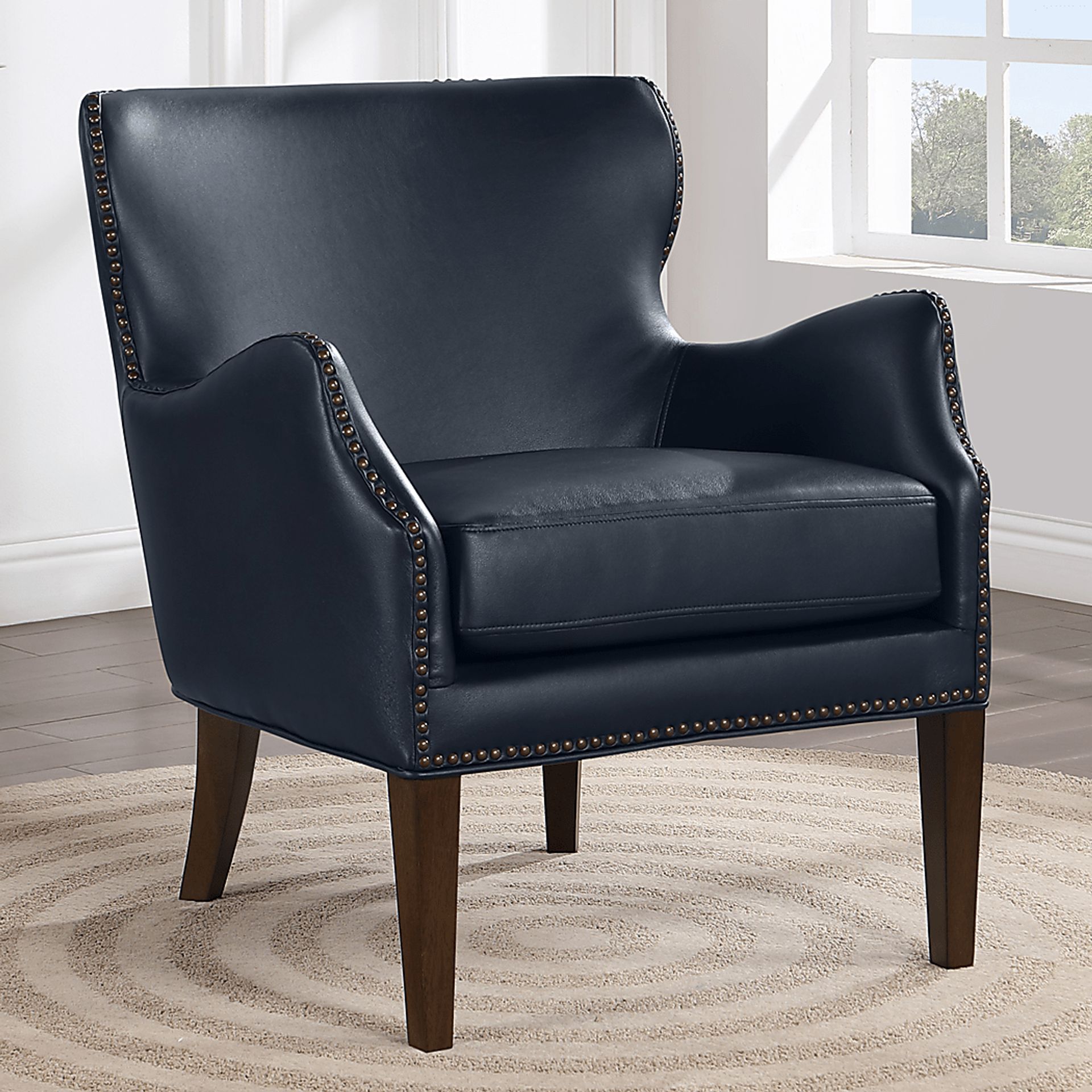 Devillers Dark Blue Arm Chair - Image 2