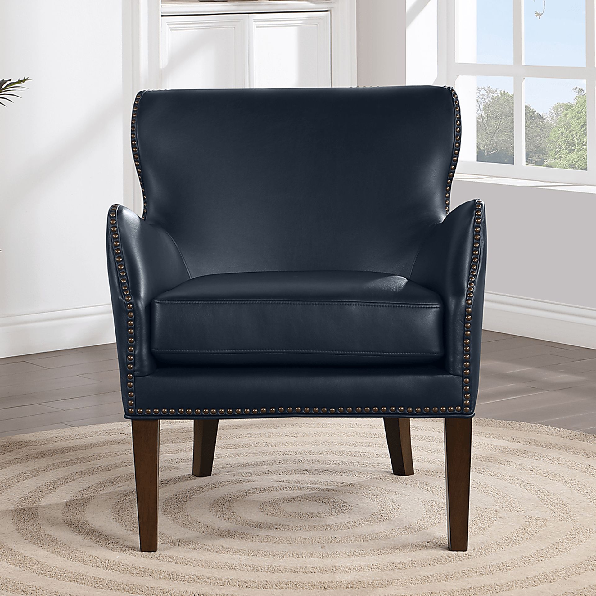 Devillers Dark Blue Arm Chair - Image 3