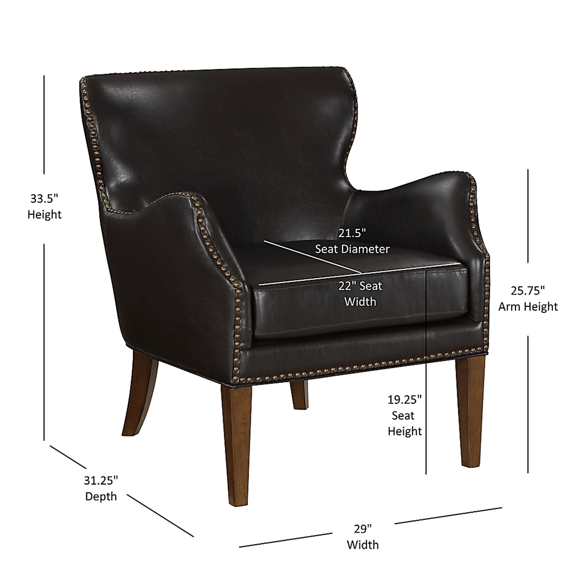 Devillers Dark Brown Arm Chair - Image 15