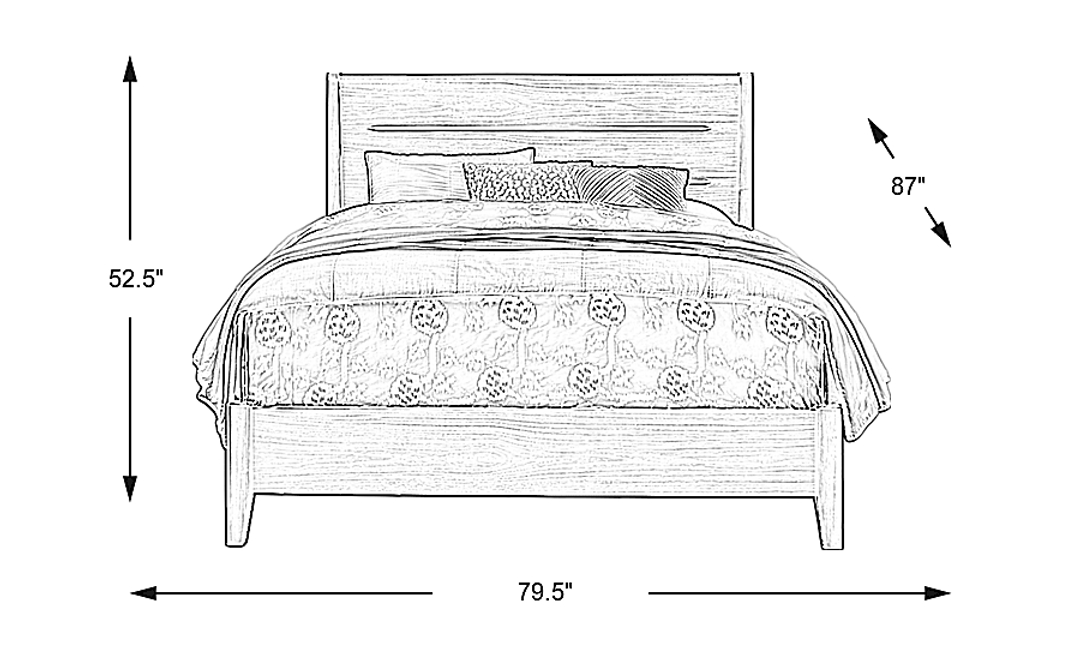 Devon Loft Walnut 3 Pc King Panel Bed