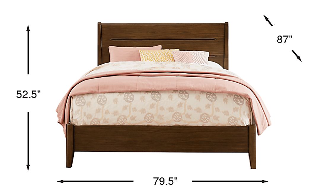 Devon Loft Walnut Finish 3 Pc King Panel Bed