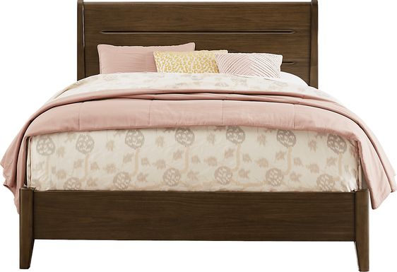 Devon Loft Walnut Finish 3 Pc King Panel Bed
