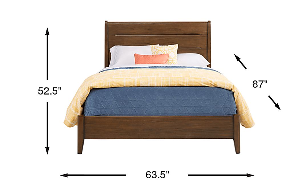 Devon Loft Walnut Finish 3 Pc Queen Panel Bed