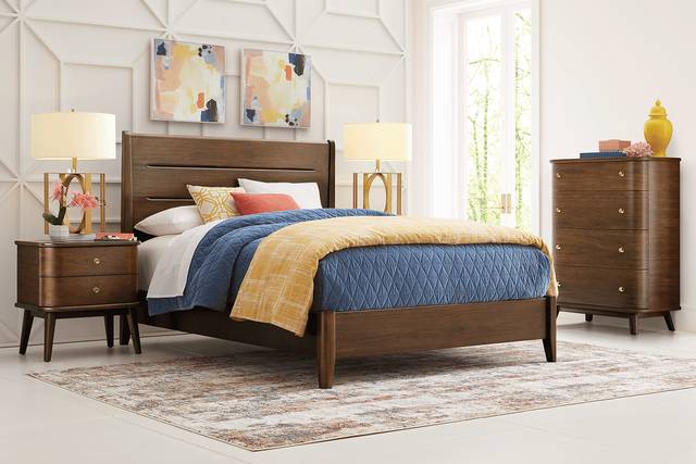 Devon Loft Walnut 5 Pc King Panel Bedroom - Thumbnail - Image 1