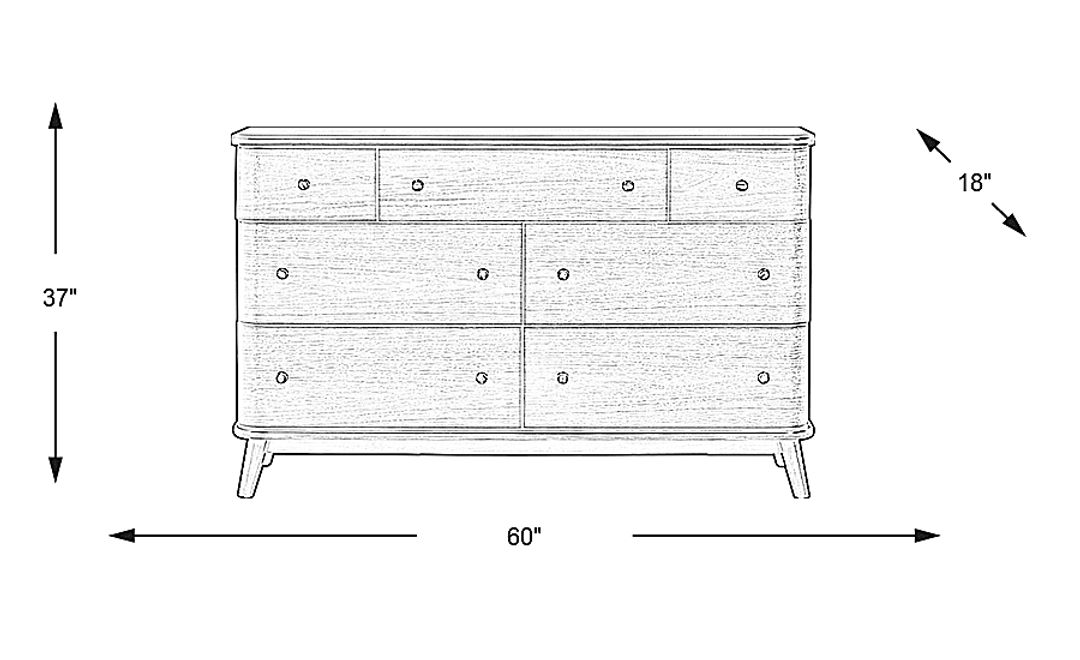 Devon Loft Walnut Finish Dresser