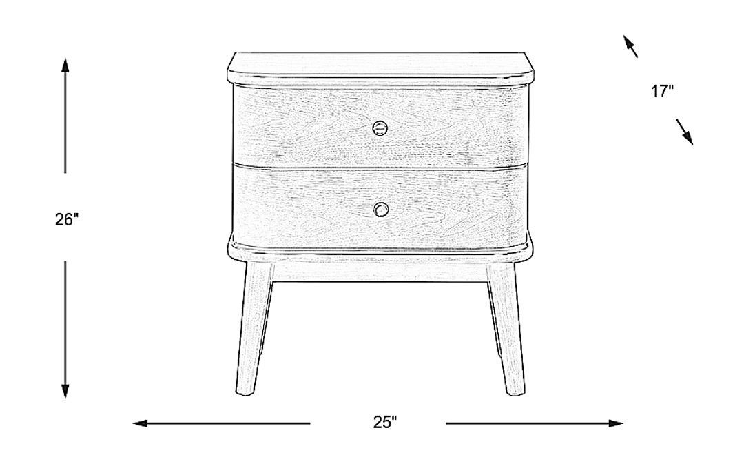 Devon Loft Walnut Finish Nightstand