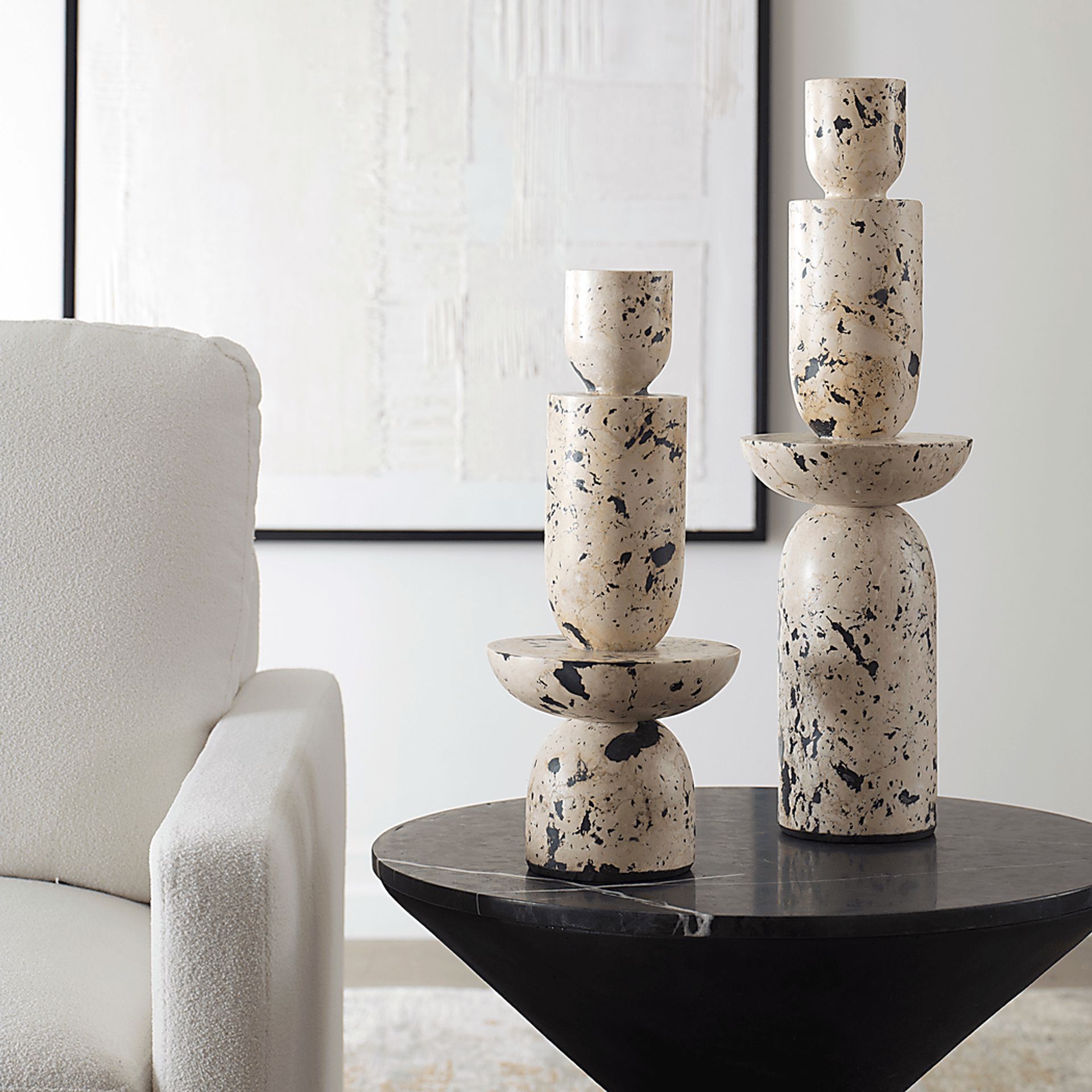 Devra White Sculpture, Set of 2 - Image 2