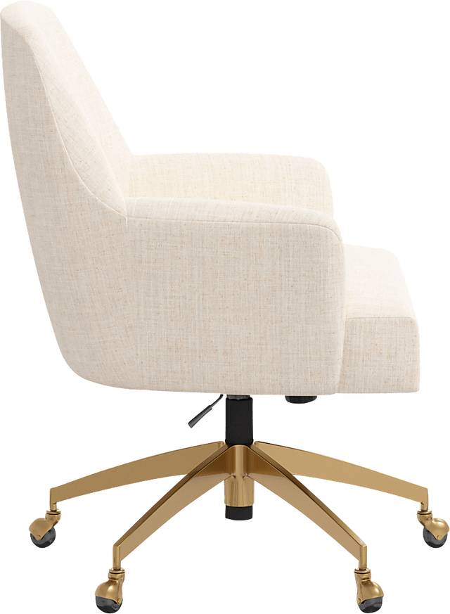 Dewstreet Beige Desk Chair - Thumbnail - Image 3