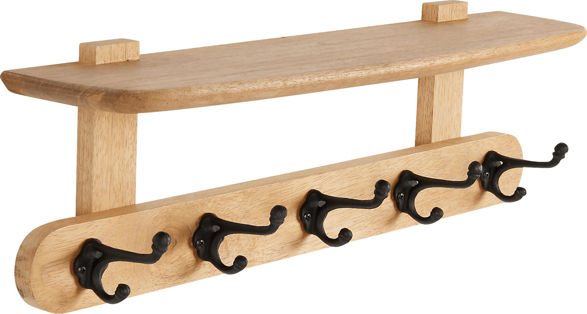 Dezza Brown Coat Hook with Shelf - Image 1