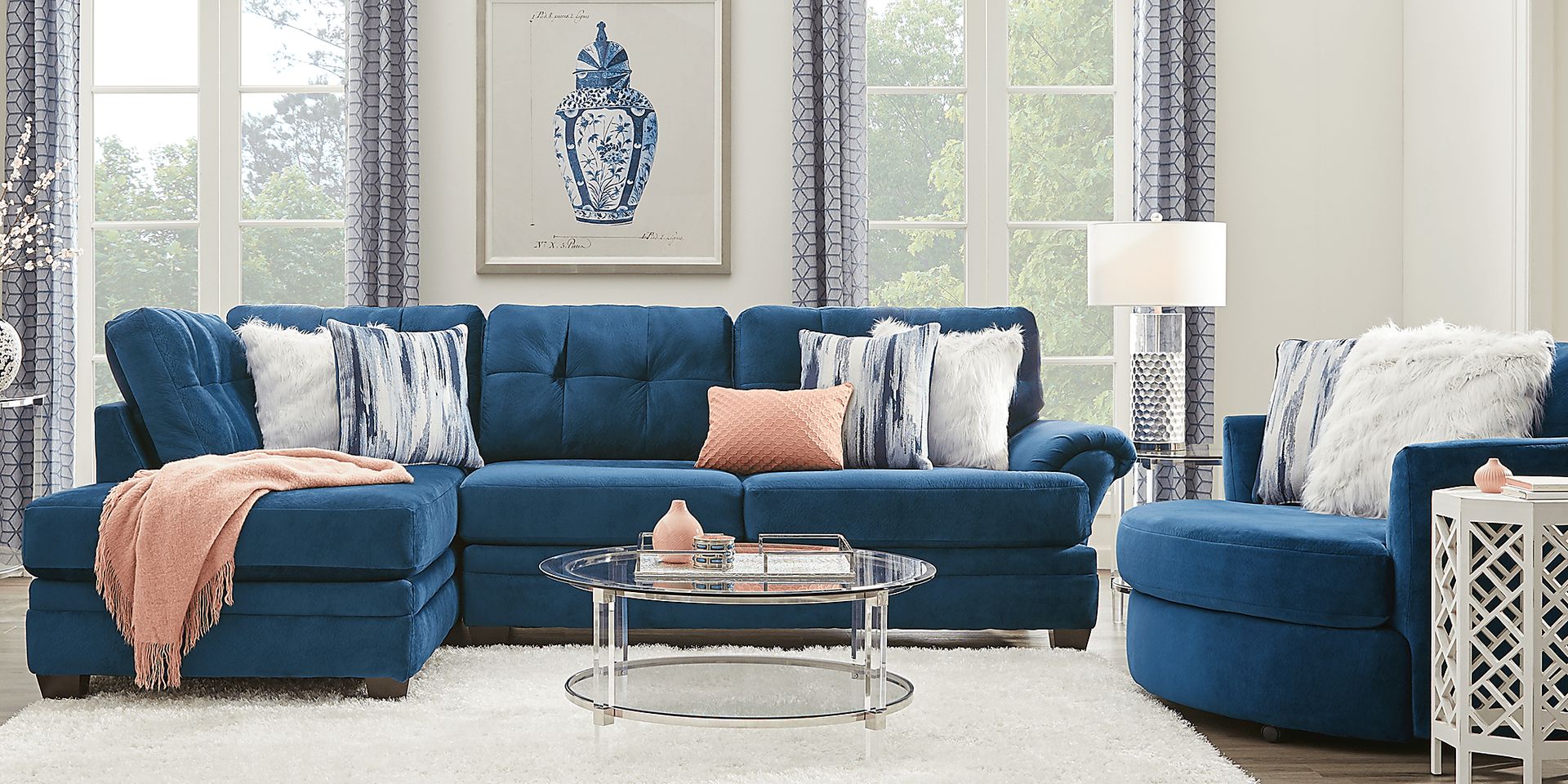 Dharma Place Blue 2 Pc Sectional - Image 2