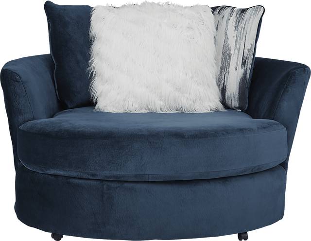 Dharma Place Blue Swivel Chair - Thumbnail - Image 2