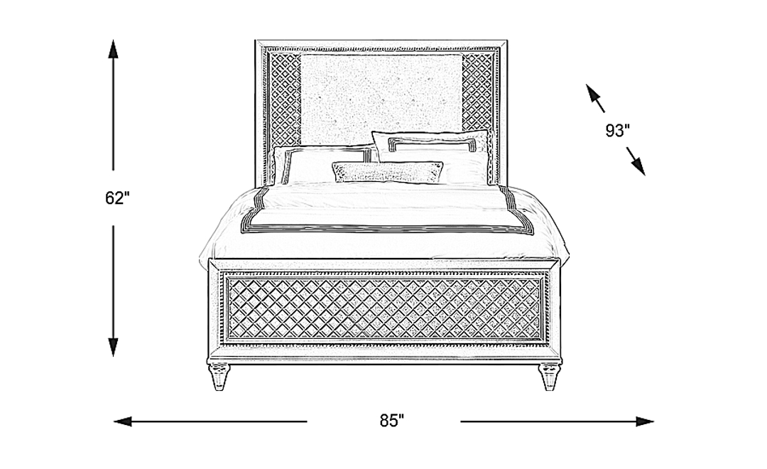 Diamond Falls Gray 3 Pc King Panel Bed