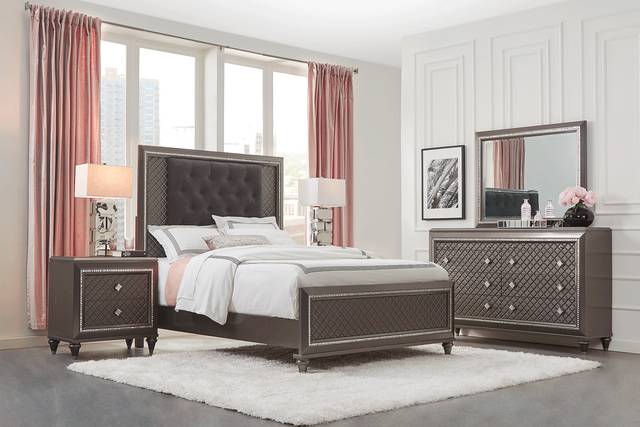 Diamond Falls Gray 5 Pc King Panel Bedroom - Thumbnail - Image 1