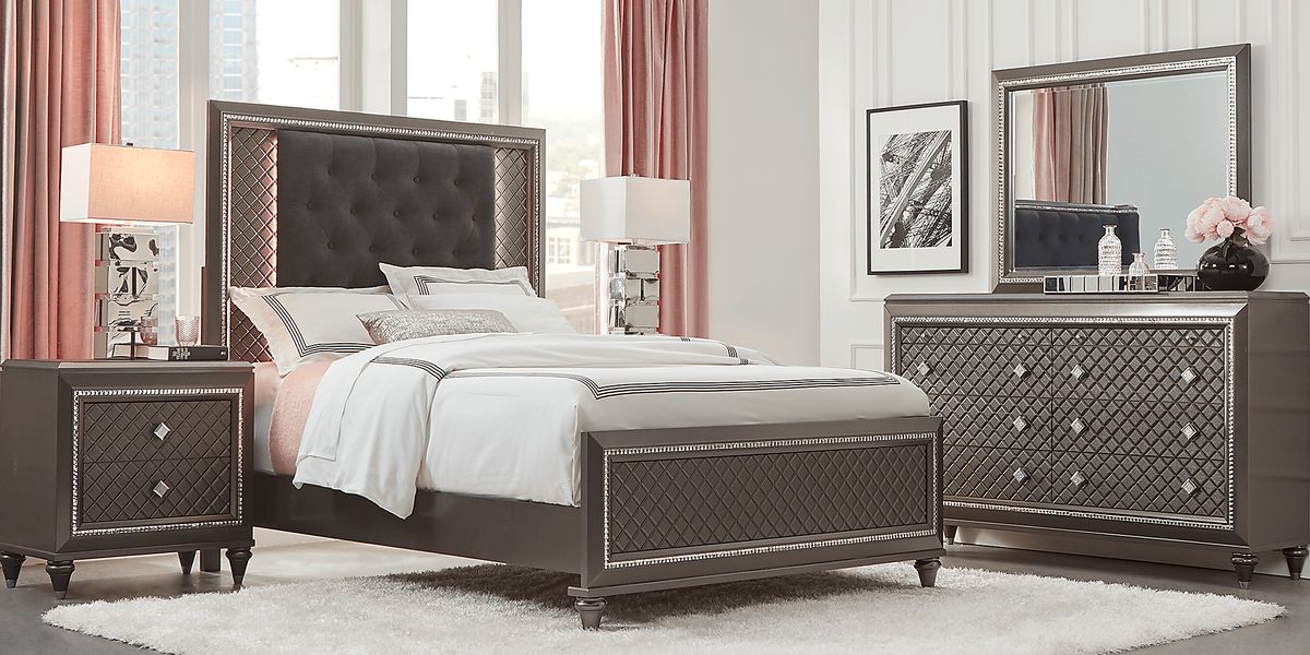 Diamond Falls 5 Pc Gray King Bedroom Set Rooms To Go