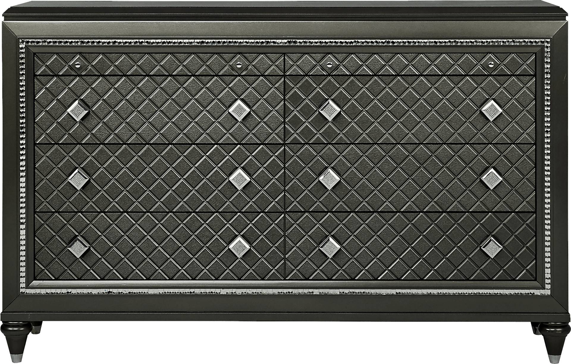 Diamond Falls 5 Pc Gray King Bedroom Set With Dresser, Mirror, 3 Pc