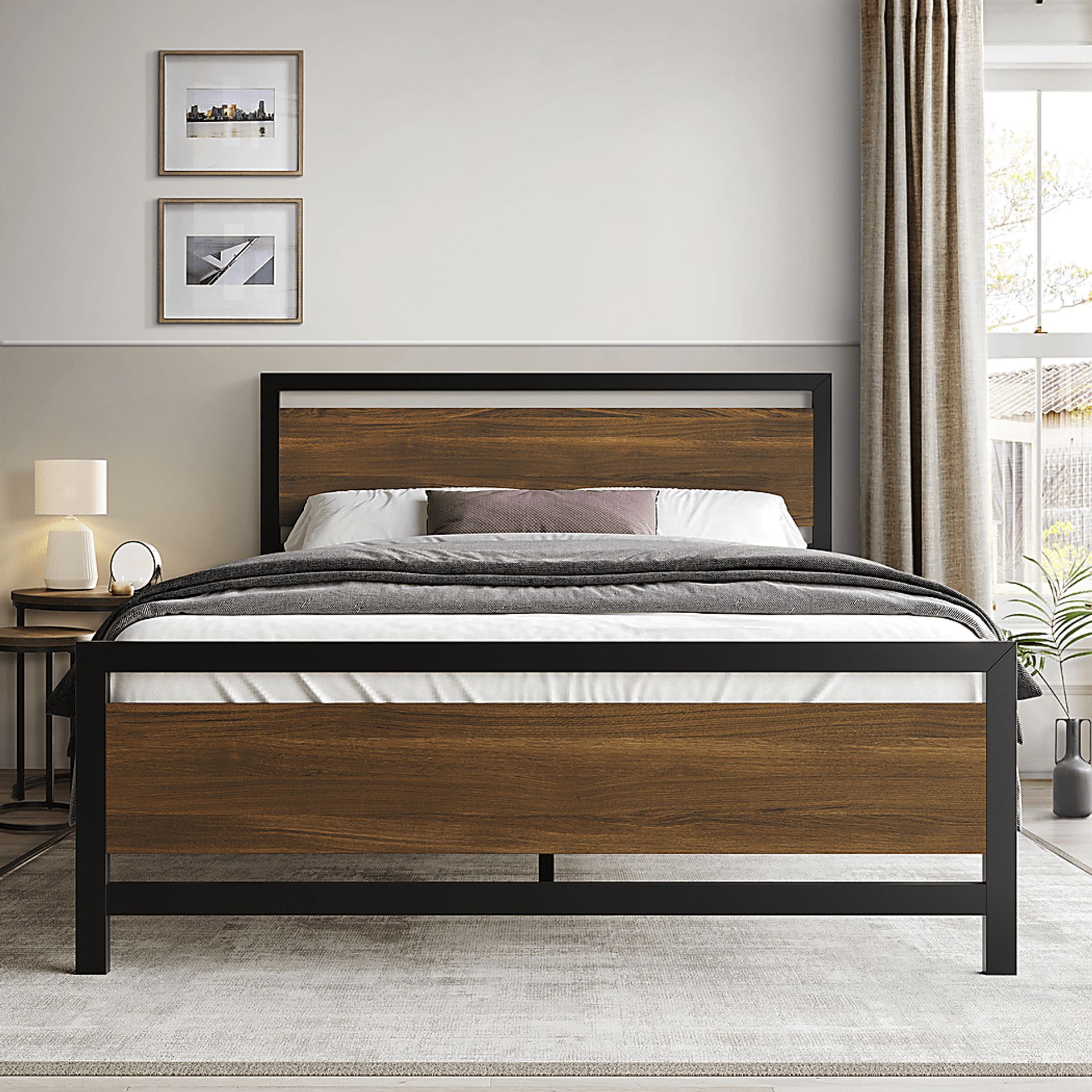 Diamondbite Brown Queen Bed - Image 2