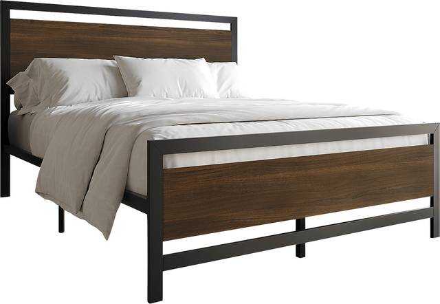 Diamondbite Brown Queen Bed - Thumbnail - Image 1
