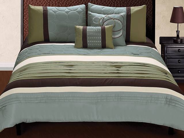 Diana Pointe Blue 5 Pc Queen Comforter Set - Thumbnail - Image 1